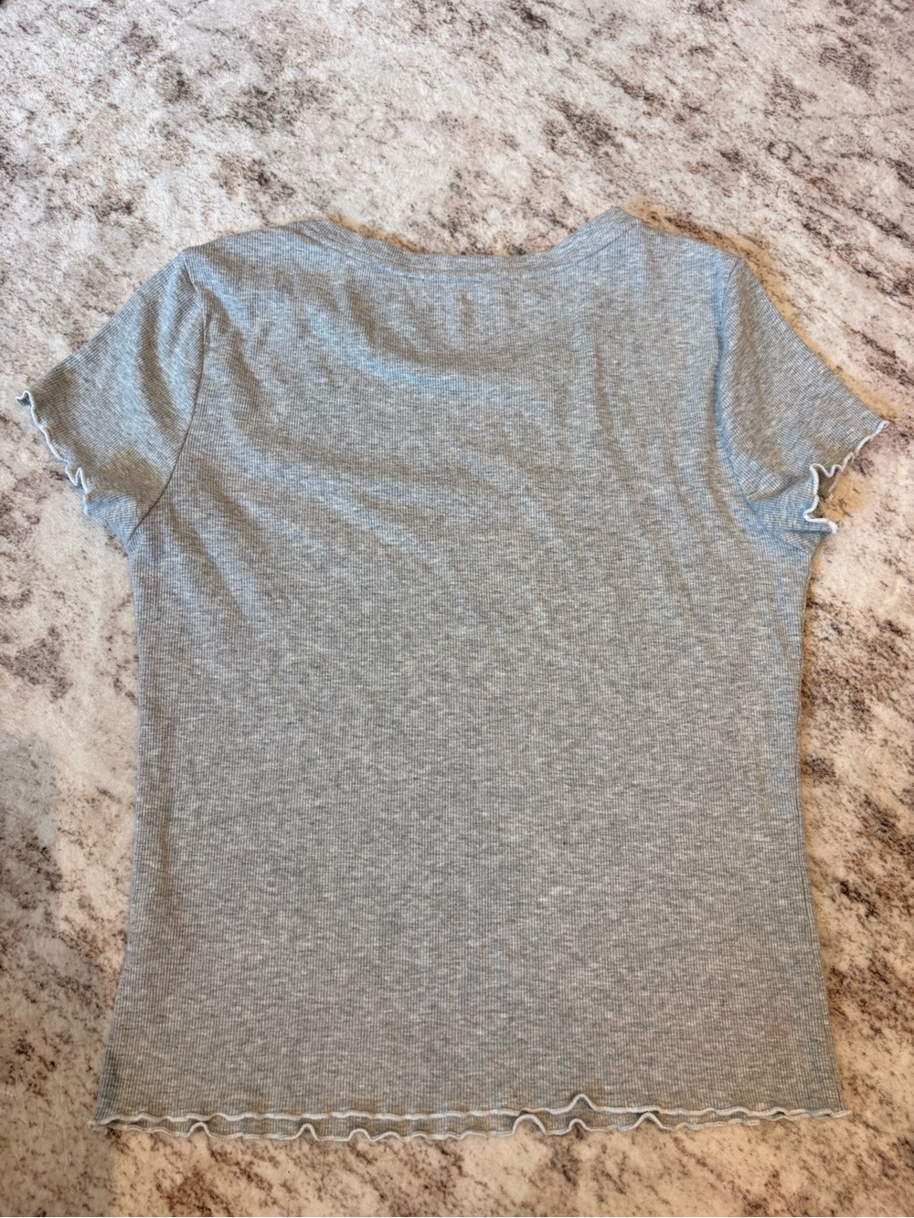 Gray Ribbed  Tee - Picture 3 of 3
